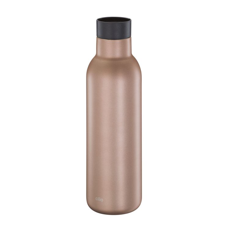 Butelka termiczna Cilio Deluxe, stal nierdzewna, 0,45 l, śred. 7 x 23 cm, różowe złoto