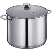 Stalowy garnek ze szklaną pokrywką Kuchenprofi Capri, 12 l, śred. 28 x 20,5 cm