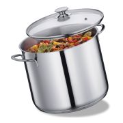 Stalowy garnek ze szklaną pokrywką Kuchenprofi Capri, 12 l, śred. 28 x 20,5 cm