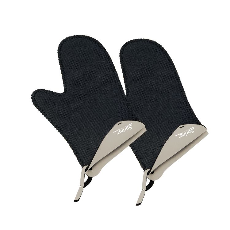 Rękawice kuchenne Spring Grips, 2 szt., 23 x 15 x 3 cm, neopren, czarno-szare