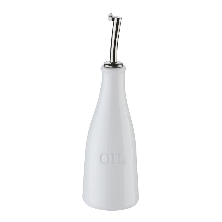Dozownik do oliwy Cilio Oil, porcelana/stal nierdzewna, 0,25 l, śred. 7 x 23,5 cm