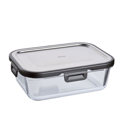 Pojemnik na żywność Spring Tools Fusion2+, szkło borokrzemowe/stal nierdzewna, 1,0 l, 20,5 x 15,5 x 7 cm