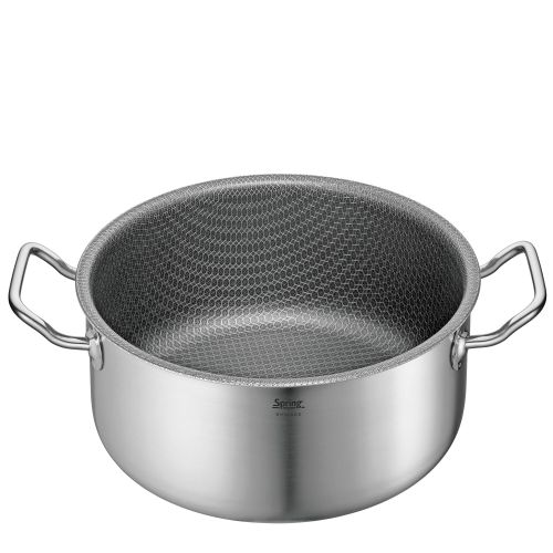 Garnek niski z powłoką nieprzywierającą Spring Cut Resist Pure, stal nierdzewna, śred. 24 cm, 4,7 l