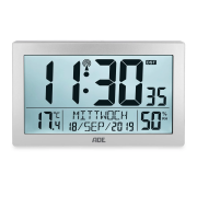 Zegar elektroniczny z dużym wyświetlaczem ADE, 22,5 x 3,5 x 14,5 cm, szary