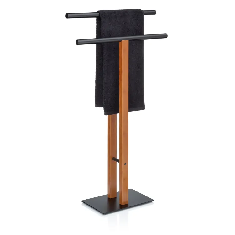 Wieszak na ręczniki Kela Amir, bambus/stal, 50 x 20 x 93 cm