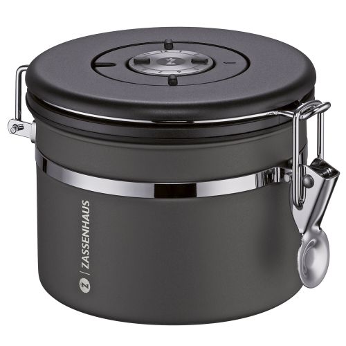 Pojemnik kuchenny z datownikiem Aroma Zassenhaus, stal nierdzewna, 250 g, śred. 13 x 10 cm