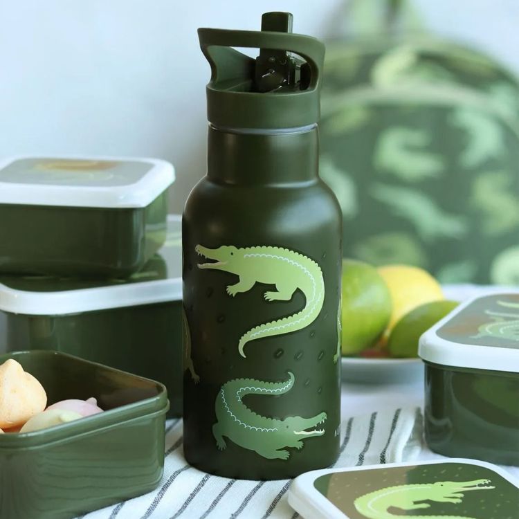 Kubek ze słomką dla dzieci CROCODILES 350 ml / A Little Lovely Company