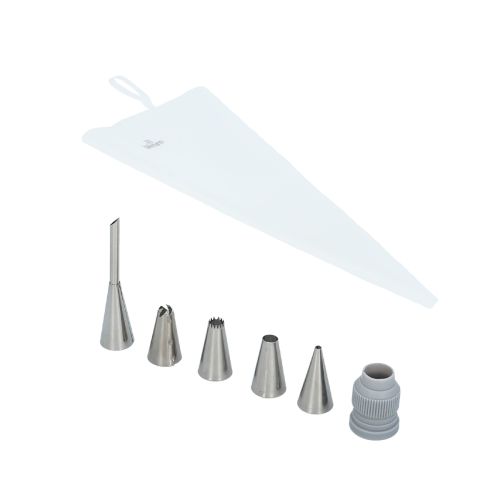 Rękaw cukierniczy z tylkami + adapter Baker's Best / Birkmann