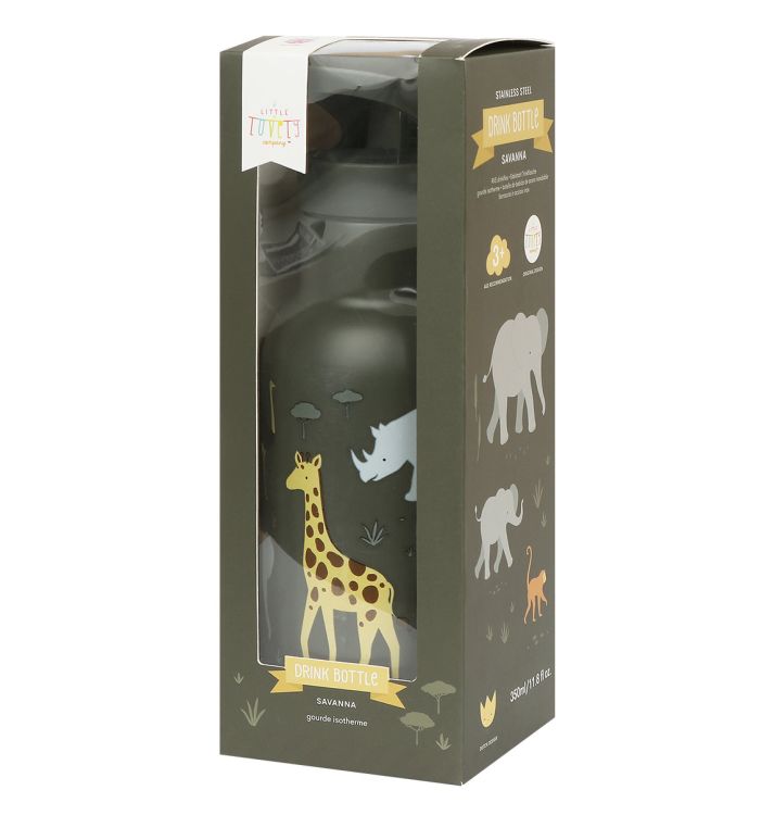 Butelka ze słomką dla dzieci termiczna SAVANNA 0,35 L / A Little Lovely Company