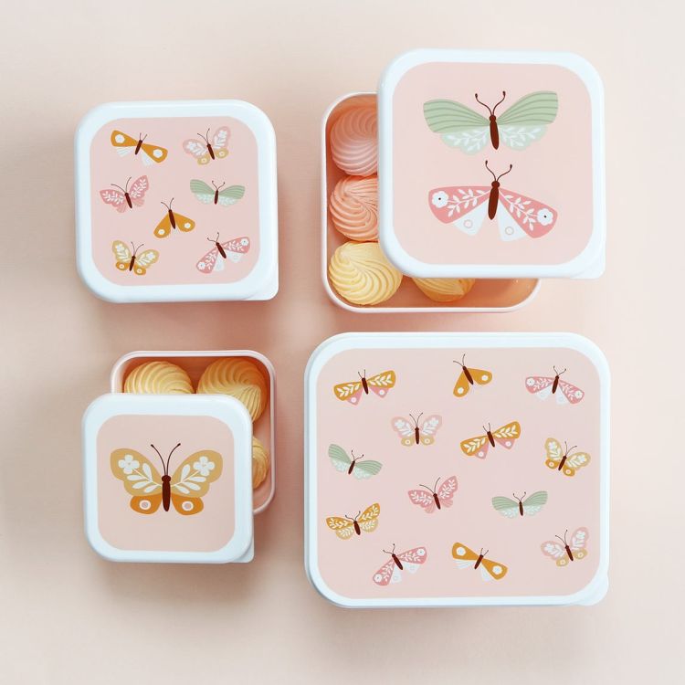 Lunchbox dla dzieci BUTTERFLIES - zestaw 4 szt / A Little Lovely Company