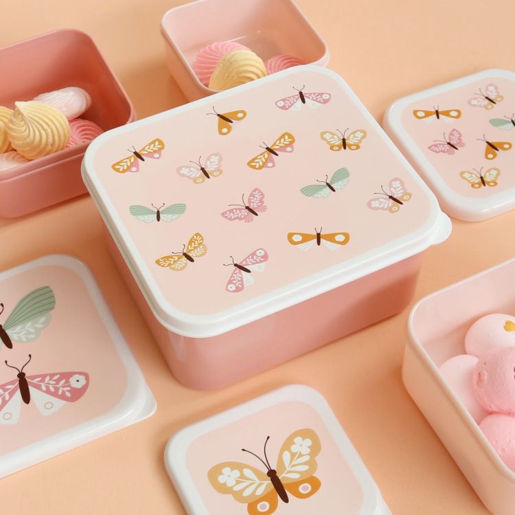 Lunchbox dla dzieci BUTTERFLIES - zestaw 4 szt / A Little Lovely Company