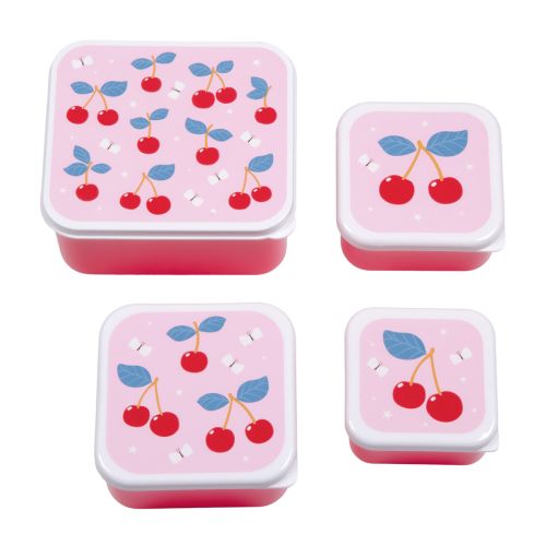 Lunchbox dla dzieci CHERRIES - zestaw 4 szt / A Little Lovely Company