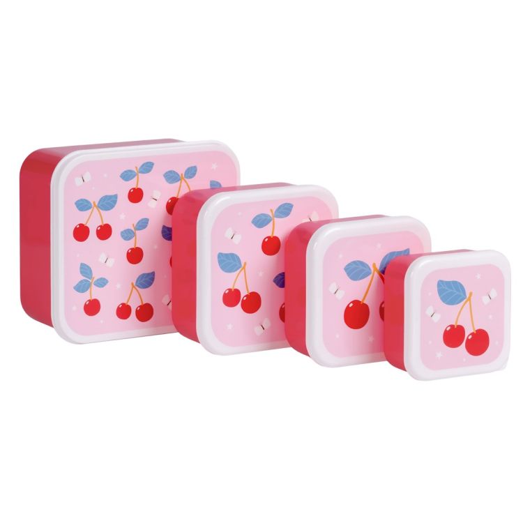 Lunchbox dla dzieci CHERRIES - zestaw 4 szt / A Little Lovely Company