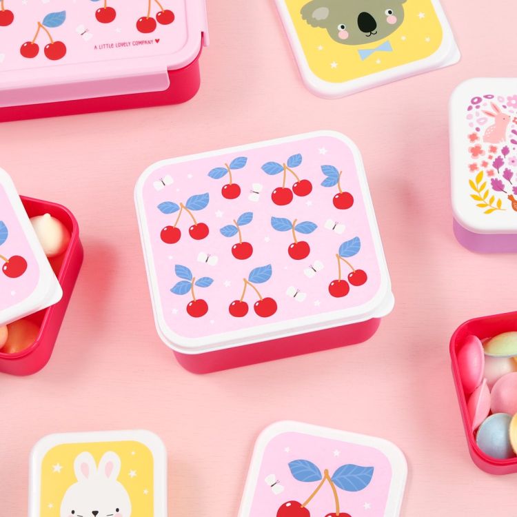 Lunchbox dla dzieci CHERRIES - zestaw 4 szt / A Little Lovely Company