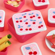 Lunchbox dla dzieci CHERRIES - zestaw 4 szt / A Little Lovely Company