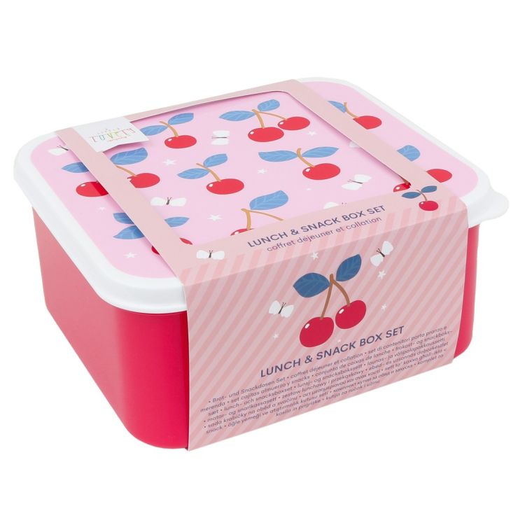 Lunchbox dla dzieci CHERRIES - zestaw 4 szt / A Little Lovely Company