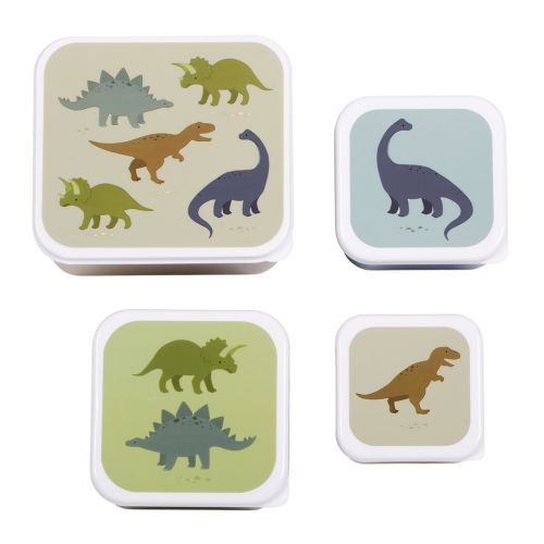 Lunchbox dla dzieci DINOSAURS - zestaw 4 szt / A Little Lovely Company