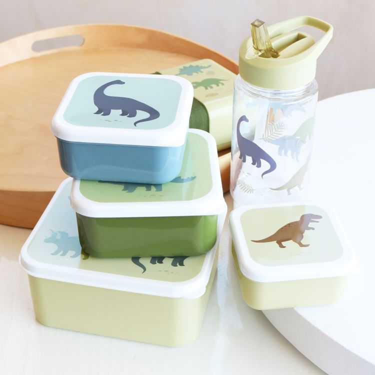 Lunchbox dla dzieci DINOSAURS - zestaw 4 szt / A Little Lovely Company