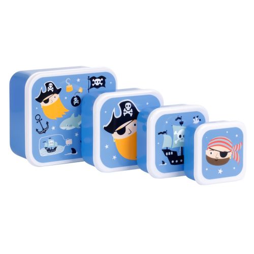 Lunchbox dla dzieci PIRATES - zestaw 4 szt / A Little Lovely Company