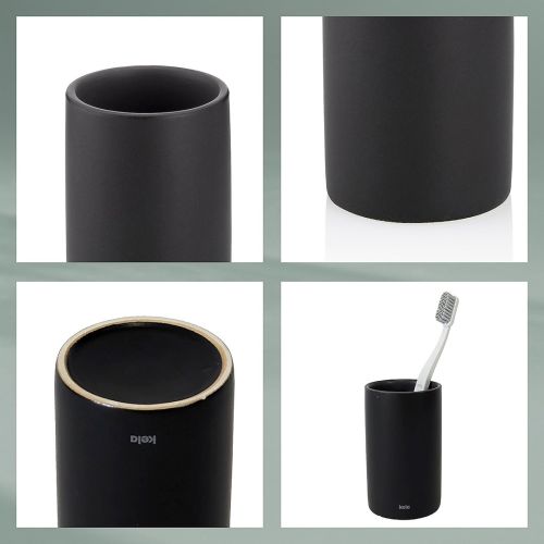 Kubek toaletowy ceramiczny czarny Matsi / Kela