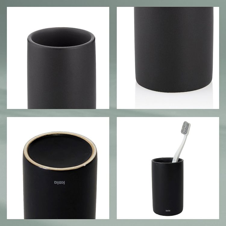 Kubek toaletowy ceramiczny czarny Matsi / Kela