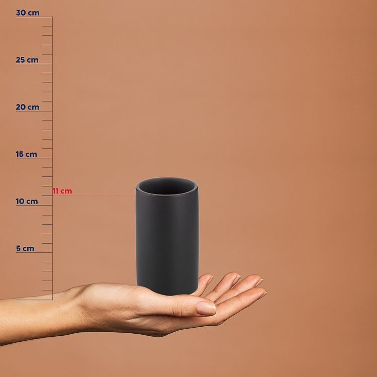 Kubek toaletowy ceramiczny czarny Matsi / Kela