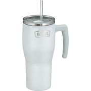 Termokubek Refreshing z uchwytem i słomką Thermos 850 ml - matowo biały