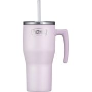 Termokubek Refreshing z uchwytem i słomką Thermos 850 ml - matowo lawendowy