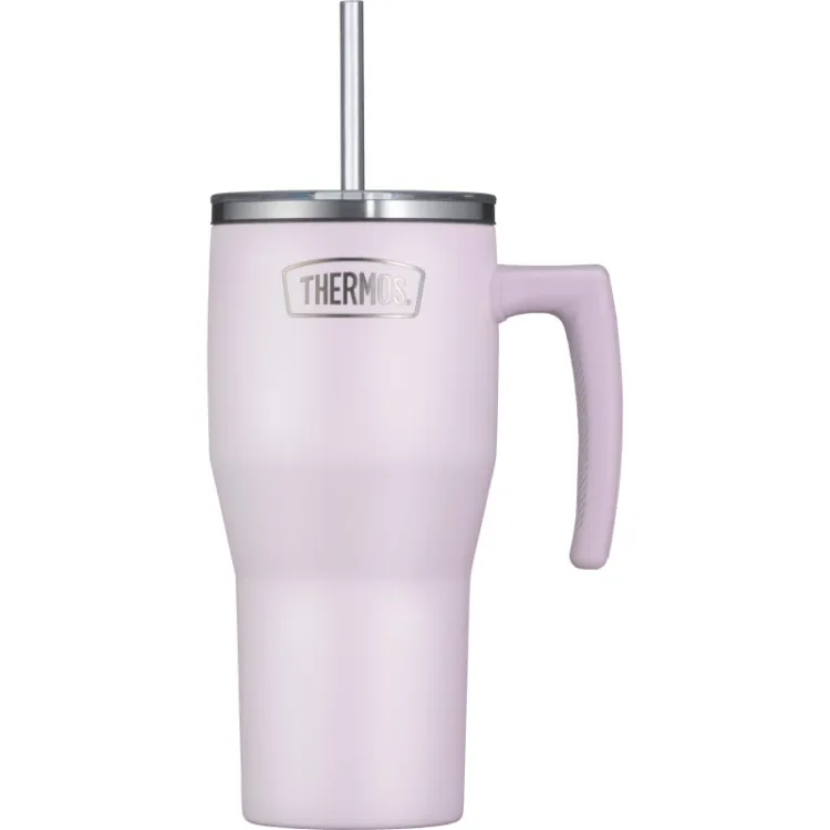 Termokubek Refreshing z uchwytem i słomką Thermos 850 ml - matowo lawendowy