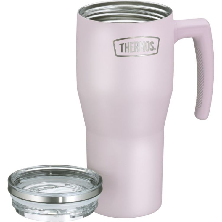 Termokubek Refreshing z uchwytem i słomką Thermos 850 ml - matowo lawendowy