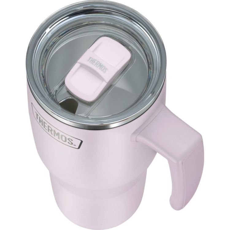 Termokubek Refreshing z uchwytem i słomką Thermos 850 ml - matowo lawendowy
