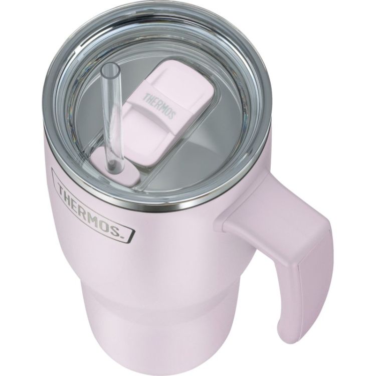 Termokubek Refreshing z uchwytem i słomką Thermos 850 ml - matowo lawendowy