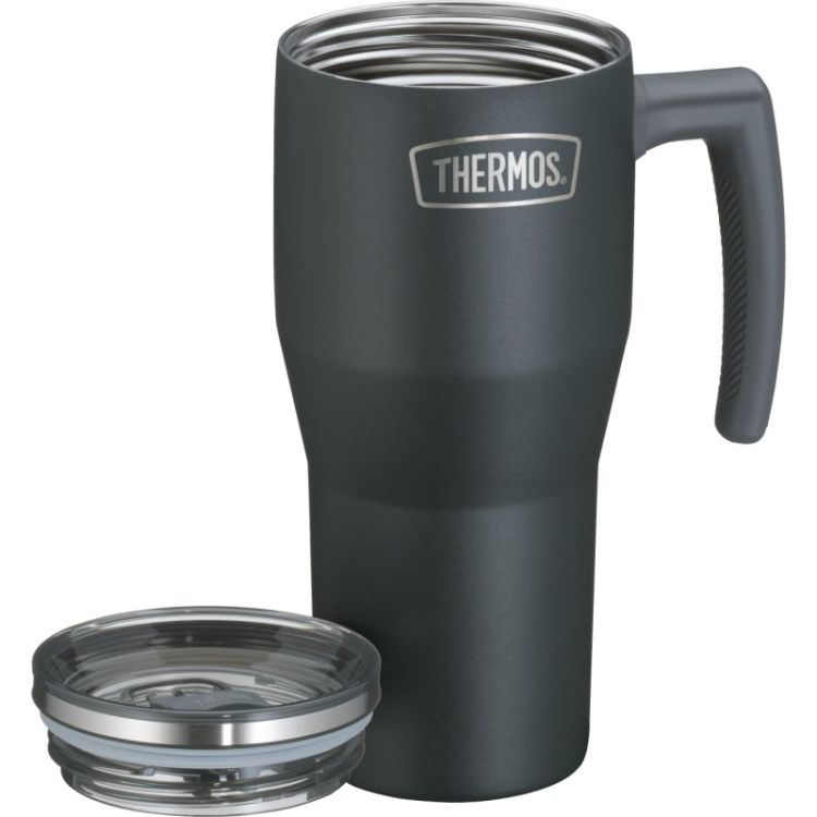 Termokubek Refreshing z uchwytem i słomką Thermos 850 ml - matowo czarny