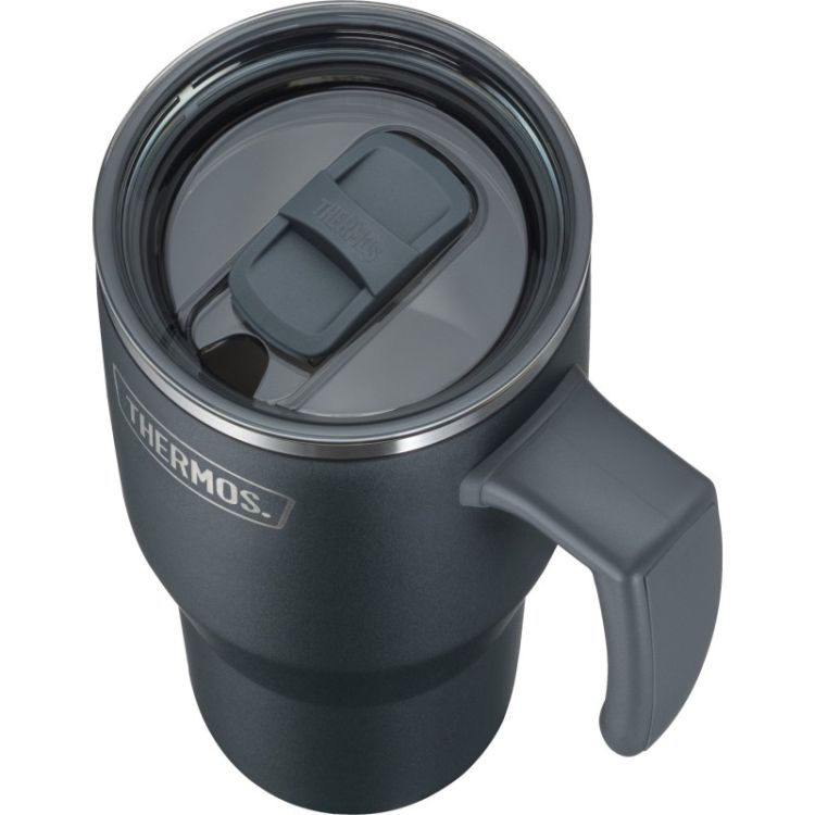 Termokubek Refreshing z uchwytem i słomką Thermos 850 ml - matowo czarny