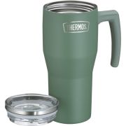 Termokubek Refreshing z uchwytem i słomką Thermos 850 ml - matowo zielony