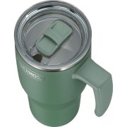 Termokubek Refreshing z uchwytem i słomką Thermos 850 ml - matowo zielony