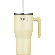 Termokubek Refreshing z uchwytem i słomką Thermos 850 ml - matowo waniliowy