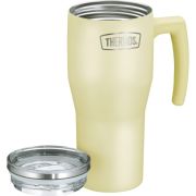 Termokubek Refreshing z uchwytem i słomką Thermos 850 ml - matowo waniliowy
