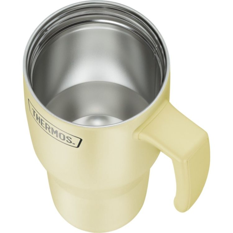 Termokubek Refreshing z uchwytem i słomką Thermos 850 ml - matowo waniliowy