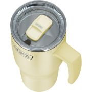 Termokubek Refreshing z uchwytem i słomką Thermos 850 ml - matowo waniliowy
