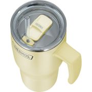 Termokubek Refreshing z uchwytem i słomką Thermos 850 ml - matowo waniliowy