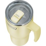 Termokubek Refreshing z uchwytem i słomką Thermos 850 ml - matowo waniliowy