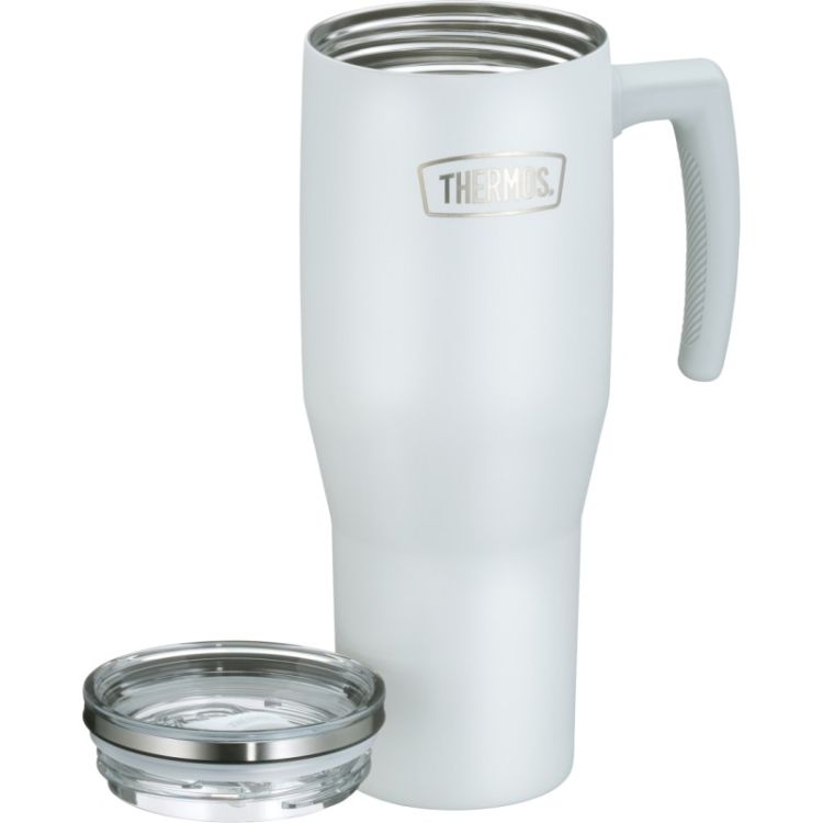 Termokubek Refreshing z uchwytem i słomką Thermos 1100 ml - matowo biały