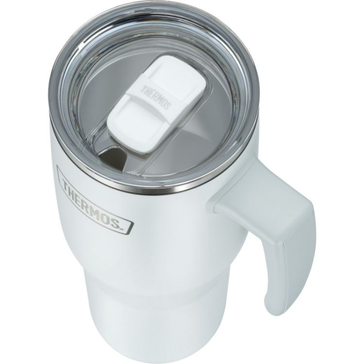 Termokubek Refreshing z uchwytem i słomką Thermos 1100 ml - matowo biały