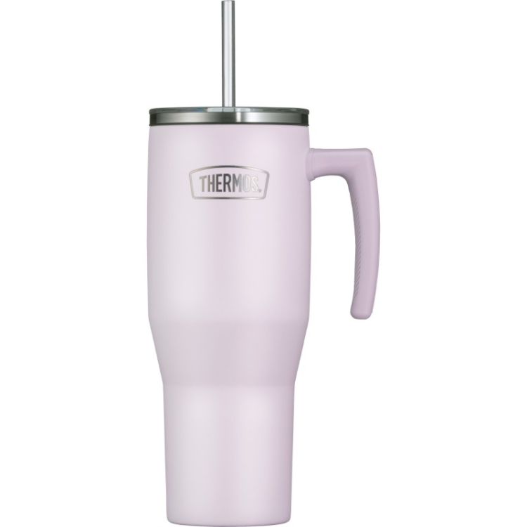 Termokubek Refreshing z uchwytem i słomką Thermos 1100 ml - matowo lawendowy