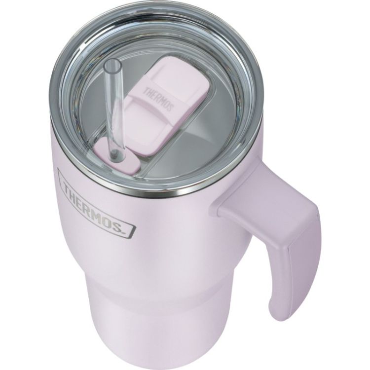 Termokubek Refreshing z uchwytem i słomką Thermos 1100 ml - matowo lawendowy