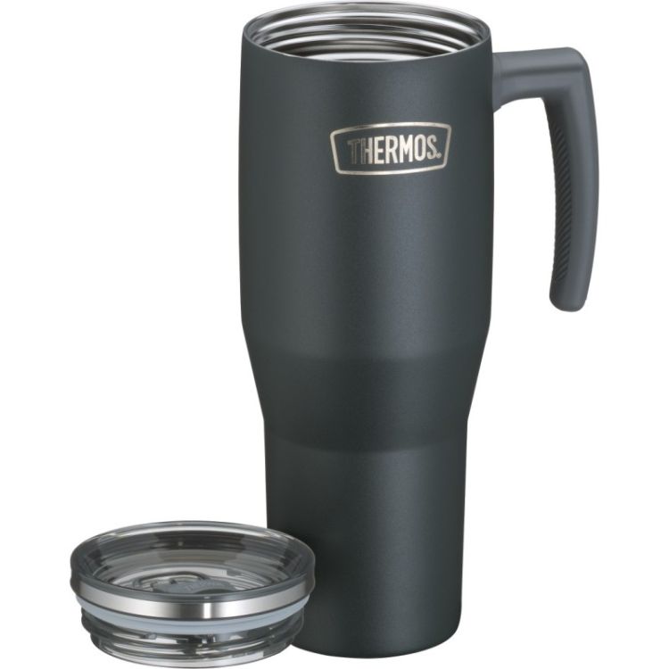 Termokubek Refreshing z uchwytem i słomką Thermos 1100 ml - matowo czarny