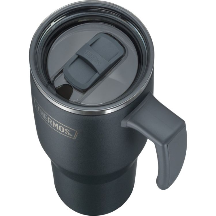 Termokubek Refreshing z uchwytem i słomką Thermos 1100 ml - matowo czarny