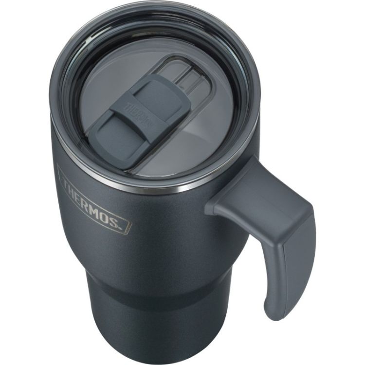 Termokubek Refreshing z uchwytem i słomką Thermos 1100 ml - matowo czarny