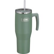 Termokubek Refreshing z uchwytem i słomką Thermos 1100 ml - matowo zielony
